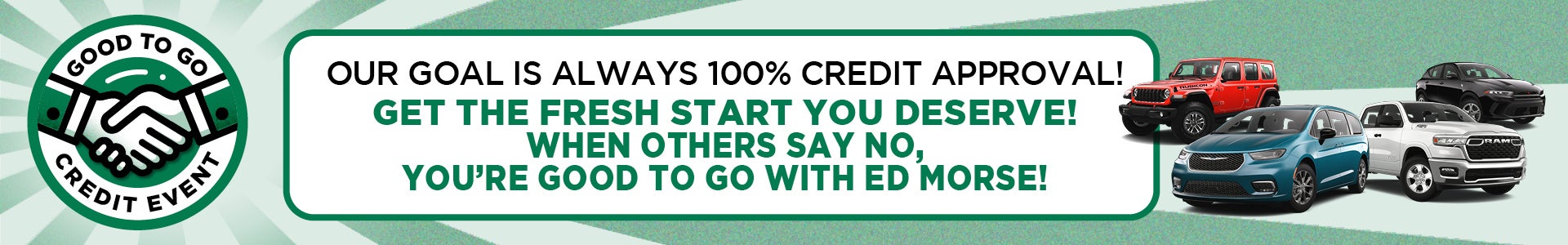 Banner Image of text stating Always 100% Credit Approval