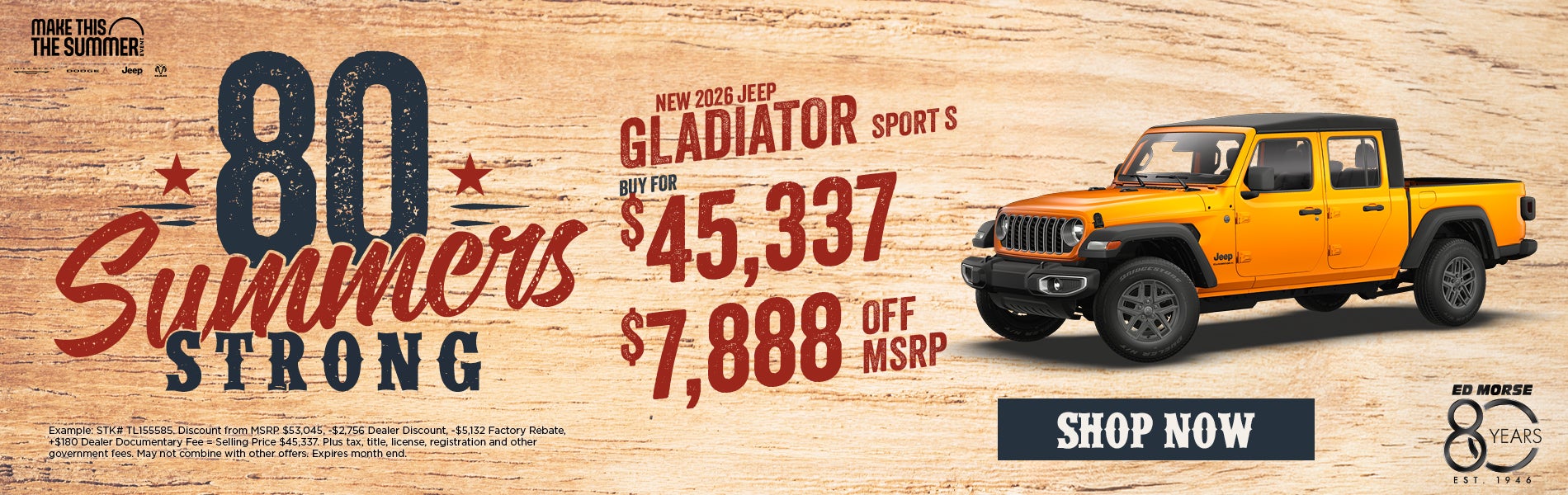 New 2026 Jeep Gladiator Sport S